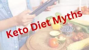 Person researching Keto Diet myths on tablet.