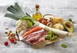 various fresh products, food ingredients for Keto diet